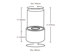 Chimenea de bioetanol MARSIGLIA Plata, biochimenea de sobremesa, D16 x H27, para interior y exterior.