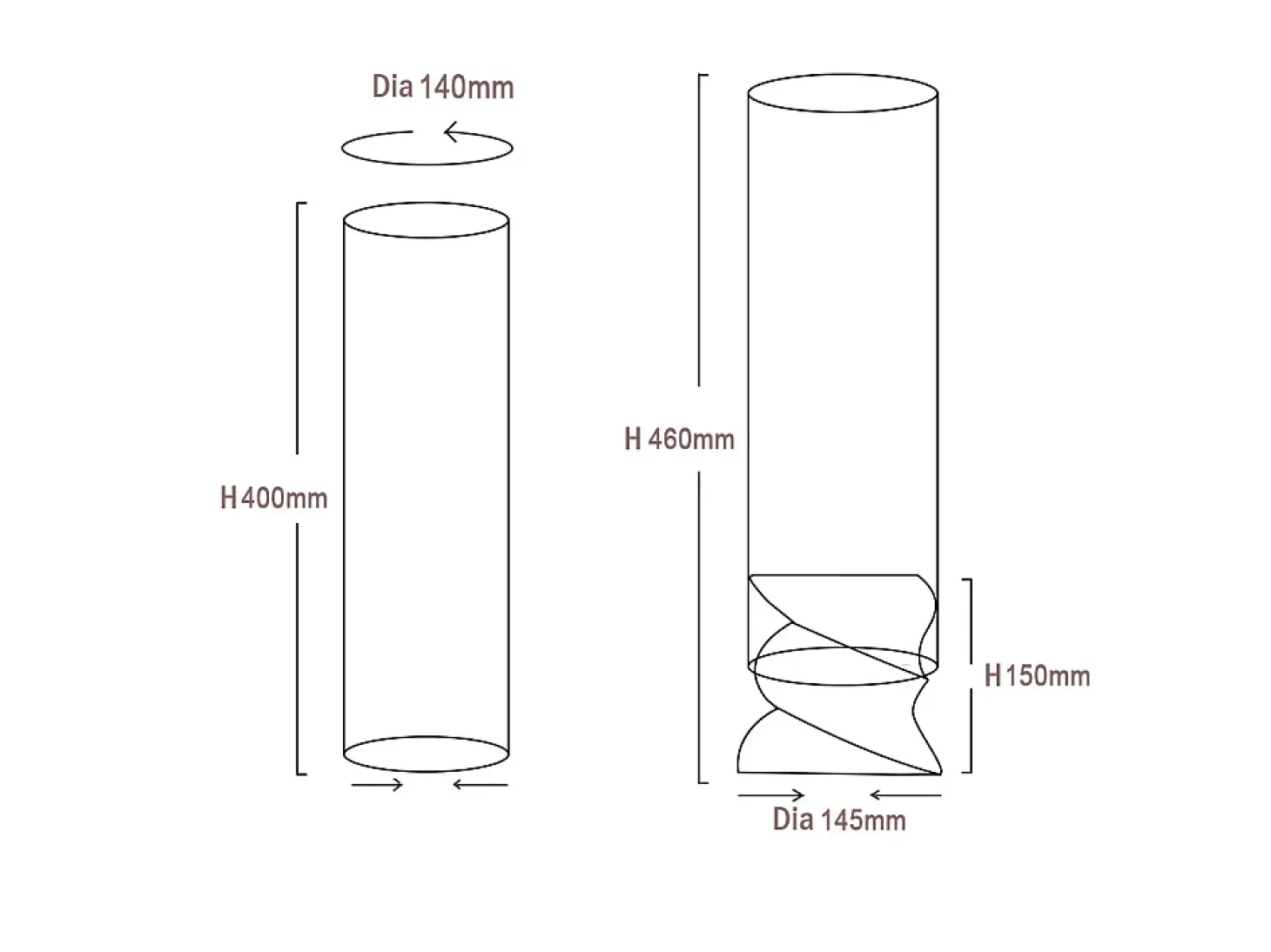 Chimenea de bioetanol mesa de biochimenea NIZZA Negro D14,5 x H46,5 interior exterior