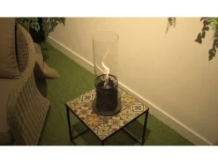 Chimenea de bioetanol mesa de biochimenea NIZZA Negro D14,5 x H46,5 interior exterior
