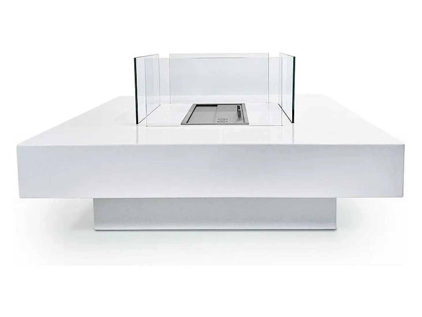 Chimenea de bioetanol para uso interior y exterior Panarea Blanco 70x70x35