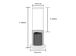Chimenea de bioetanol TOLOSA Black Gold de sobremesa D20 x H49,5 para interior y exterior