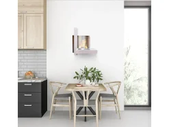 Chimenea de bioetanol VIENNA, biochimenea de pared, blanca, L65 x H75 x D23