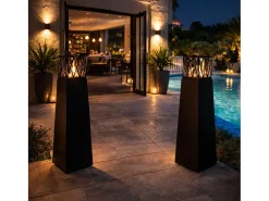 Chimenea de jardín de bioetanol para exterior Vulcano Nero 40x40x145 mm