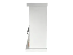 Chimenea de suelo de bioetanol Biochimenea Stockholm en madera blanca L75xD24xH68 cm