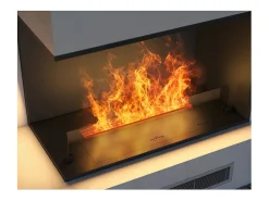 Chimenea de vapor de agua empotrada Corner L800 con llama multicolor, efecto 3D y control mediante app, depósito de 1,2 l - 80 cm