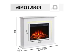 Chimenea eléctrica BALDERIA Finn - Chimenea de pie - Blanca