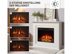 Chimenea eléctrica BALDERIA Finn - Chimenea de pie - Blanca