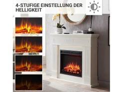 Chimenea eléctrica BALDERIA Leandros - Chimenea de pie - Blanca