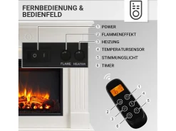 Chimenea eléctrica BALDERIA Leandros - Chimenea de pie - Blanca
