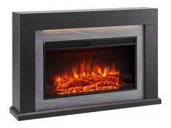 Chimenea eléctrica BALDERIA Xerxes - Chimenea de pie, calefacción 2000 W - Roble oscuro