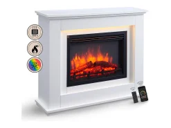 Chimenea eléctrica BALDERIA Baldur - Chimenea de pie - Blanca