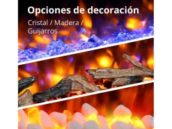 Chimenea eléctrica BALDERIA Zeus - Chimenea de pie, calefacción 2000 W - Aspecto hormigón