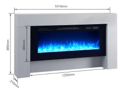 Chimenea eléctrica BALDERIA Zeus - Chimenea de pie, calefacción 2000 W - Aspecto hormigón