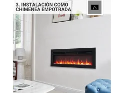 Chimenea eléctrica BALDERIA Agnes 36 - Chimenea de pie, de pared o empotrable - Negro