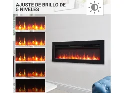 Chimenea eléctrica BALDERIA Agnes 36 - Chimenea de pie, de pared o empotrable - Negro