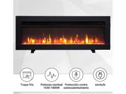 Chimenea eléctrica BALDERIA Agnes 36 - Chimenea de pie, de pared o empotrable - Negro