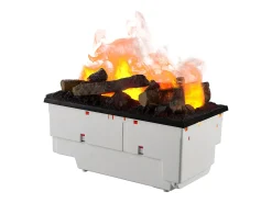 Chimenea eléctrica BALDERIA Ikarus - Chimenea de pie con efecto de llama Optmimyst, niebla - Aspecto de hormigón