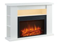 Chimenea eléctrica BALDERIA Ruby - Chimenea de pie con calefacción 2000 W - Blanco