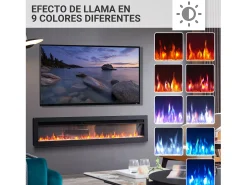 Chimenea eléctrica BALDERIA Agnes 60 - Chimenea de pared o empotrable - Negro