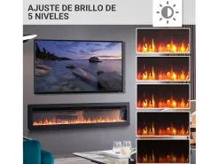 Chimenea eléctrica BALDERIA Agnes 60 - Chimenea de pared o empotrable - Negro