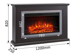 Chimenea eléctrica BALDERIA Xenia - Chimenea de pie, calefacción 2000 W - Roble oscuro