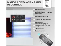 Chimenea eléctrica BALDERIA Lumina - Chimenea de pared - Blanca