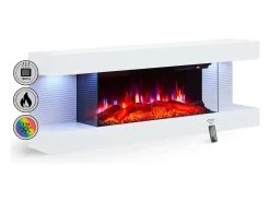Chimenea eléctrica BALDERIA Lumina - Chimenea de pared - Blanca