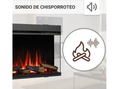 Chimenea eléctrica BALDERIA Athena smart 60 - Chimenea empotrable - Negro
