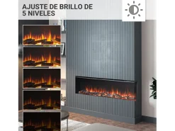 Chimenea eléctrica BALDERIA Athena smart 60 - Chimenea empotrable - Negro