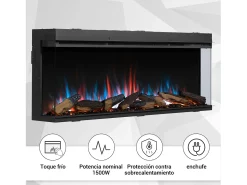 Chimenea eléctrica BALDERIA Athena smart 52 - Chimenea empotrable - Negro