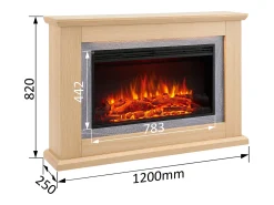 Chimenea eléctrica BALDERIA Xenia - Chimenea de pie con calefacción - Roble claro