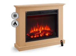 Chimenea eléctrica BALDERIA Phanos - Chimenea independiente - Roble claro