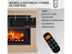 Chimenea eléctrica BALDERIA Phanos - Chimenea independiente - Roble claro