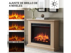 Chimenea eléctrica BALDERIA Phanos - Chimenea independiente - Roble claro