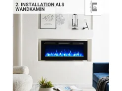Chimenea eléctrica BALDERIA Leif 40 - 3 en 1 - negro