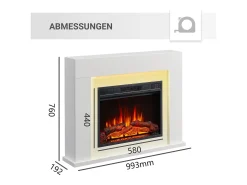 Chimenea eléctrica BALDERIA Finn Design - Chimenea de pie - Blanca