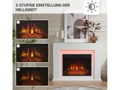 Chimenea eléctrica BALDERIA Finn Design - Chimenea de pie - Blanca