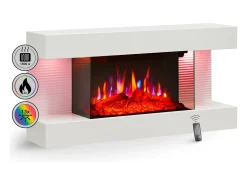 Chimenea eléctrica BALDERIA Ida ñ Chimenea de pared - Blanco