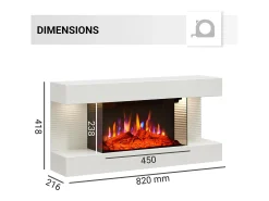 Chimenea eléctrica BALDERIA Ida ñ Chimenea de pared - Blanco