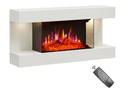 Chimenea eléctrica BALDERIA Ida ñ Chimenea de pared - Blanco