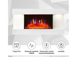 Chimenea eléctrica BALDERIA Ida ñ Chimenea de pared - Blanco