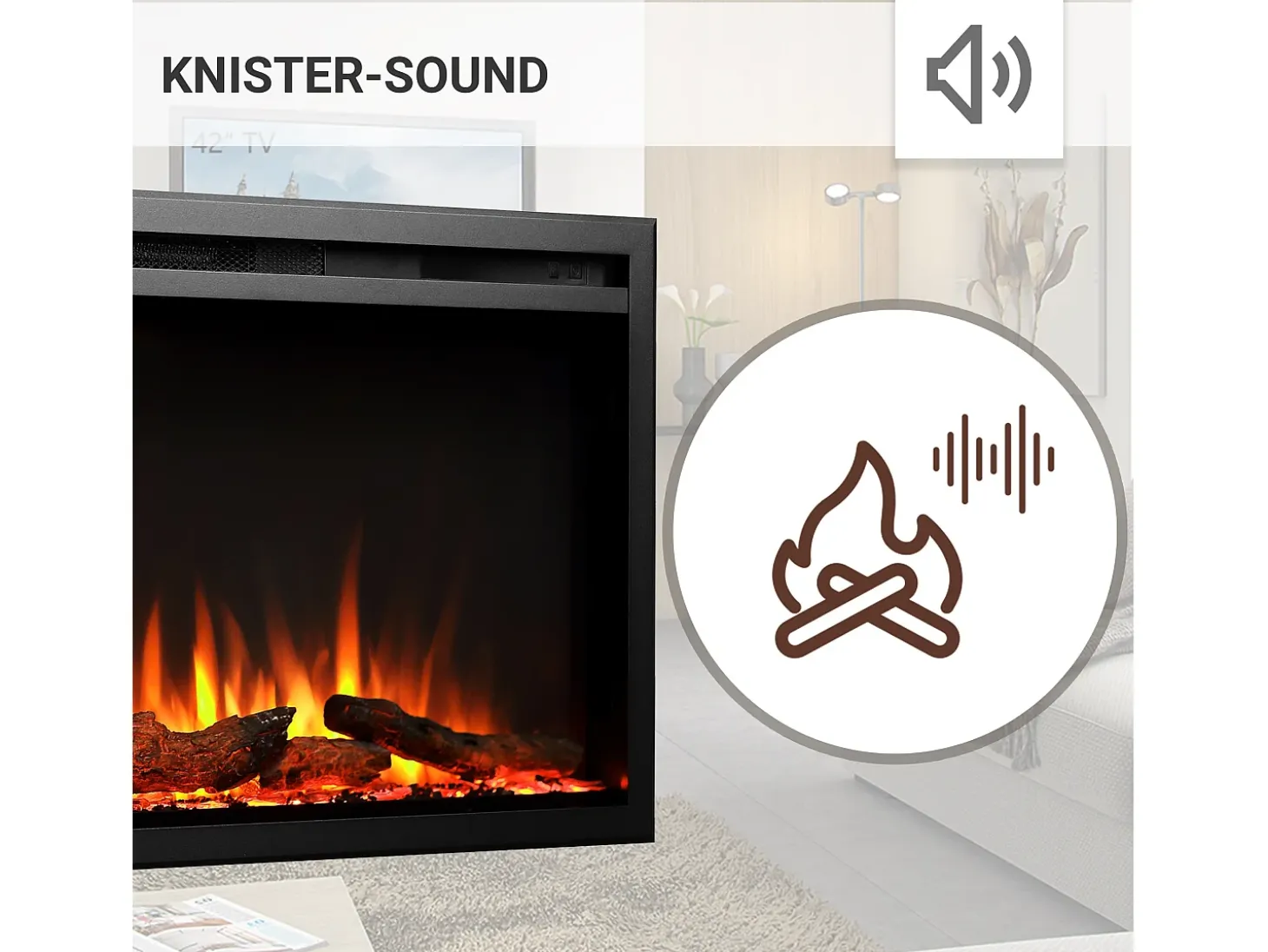 Chimenea eléctrica BALDERIA Atalanta 40 - Chimenea empotrable - Negro