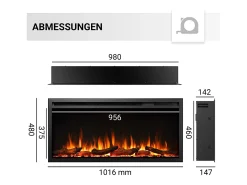 Chimenea eléctrica BALDERIA Atalanta 40 - Chimenea empotrable - Negro