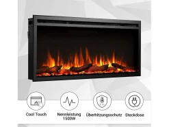 Chimenea eléctrica BALDERIA Atalanta 40 - Chimenea empotrable - Negro
