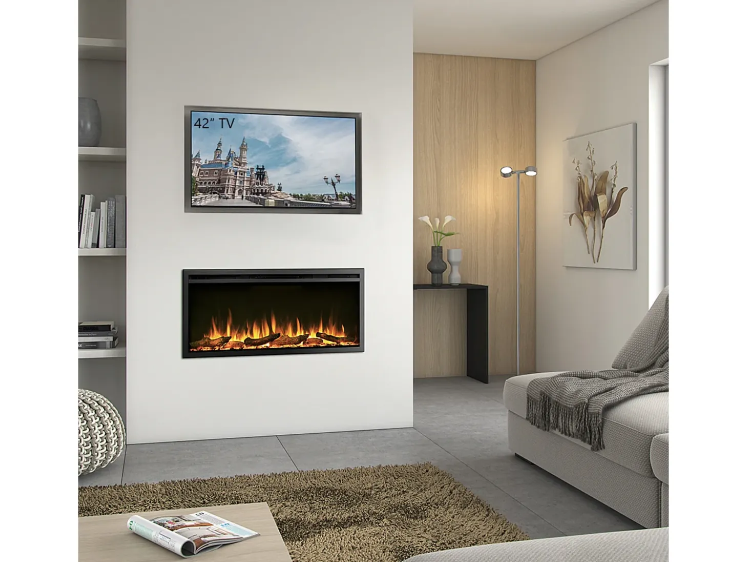 Chimenea eléctrica BALDERIA Atalanta 40 - Chimenea empotrable - Negro