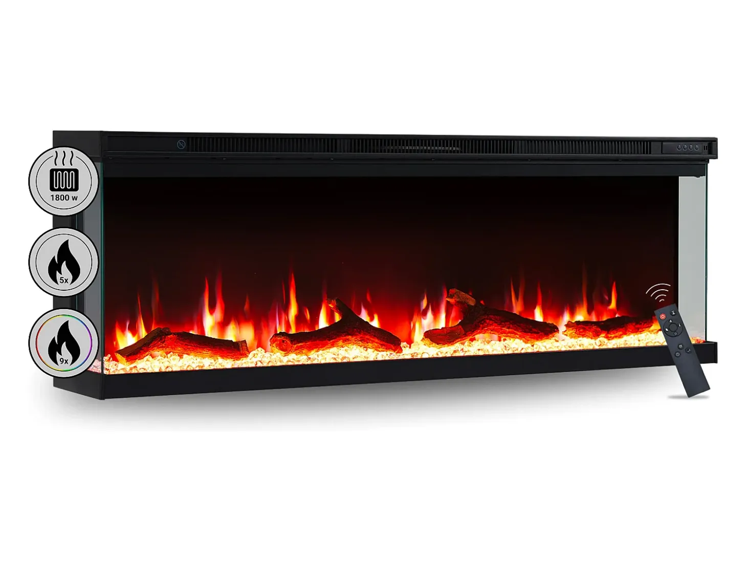 Chimenea eléctrica BALDERIA Orson 50 - Chimenea empotrable - Negro