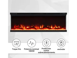 Chimenea eléctrica BALDERIA Orson 50 - Chimenea empotrable - Negro