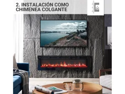 Chimenea eléctrica BALDERIA Leif 60 - 2 en 1 - negro