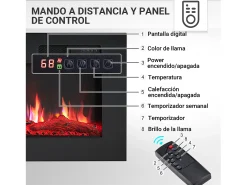 Chimenea eléctrica BALDERIA Leif 60 - 2 en 1 - negro