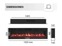 Chimenea eléctrica BALDERIA Leif 60 - 2 en 1 - negro